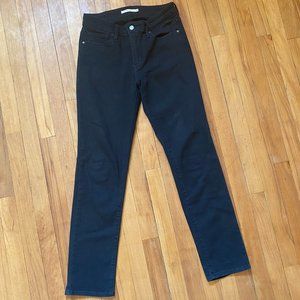 Levis Black 712 Slim Jeans, Size 29